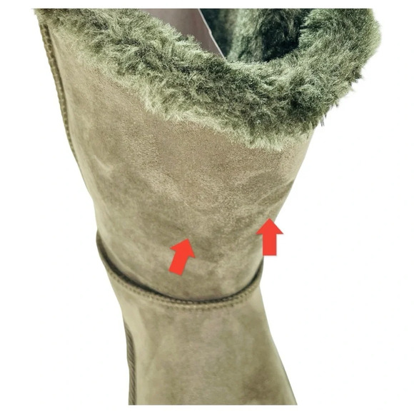 Sugar Marty Army Green Microfiber Suede Over The Ankle Womens Cozy Boots Size 8M - Picture 7 of 12